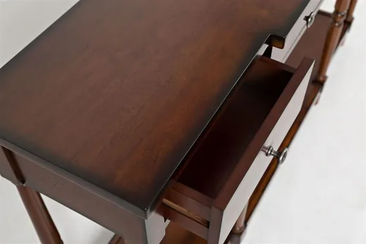 Konsola z szufladami i półką AVOLA ANTIQUE MAHOGANY 3S - mahoniowy