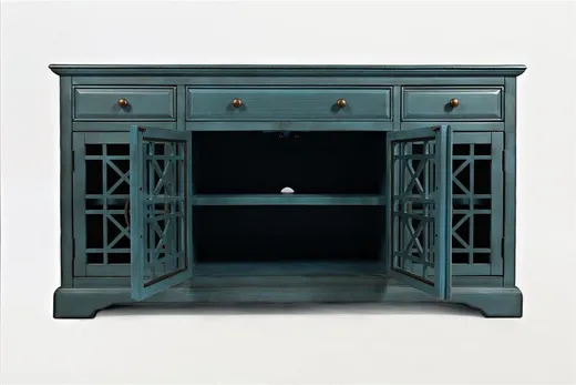 Komoda czterodrzwiowa AVOLA ANTIQUE BLUE 4D/3S - turkusowy
