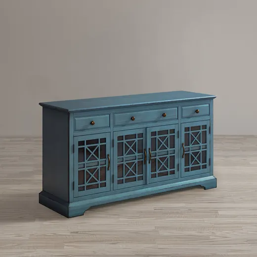 Komoda czterodrzwiowa AVOLA ANTIQUE BLUE 4D/3S - turkusowy