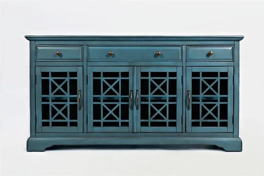 Komoda czterodrzwiowa AVOLA ANTIQUE BLUE 4D/3S - turkusowy