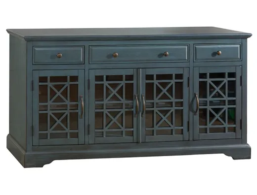 Komoda czterodrzwiowa AVOLA ANTIQUE BLUE 4D/3S - turkusowy