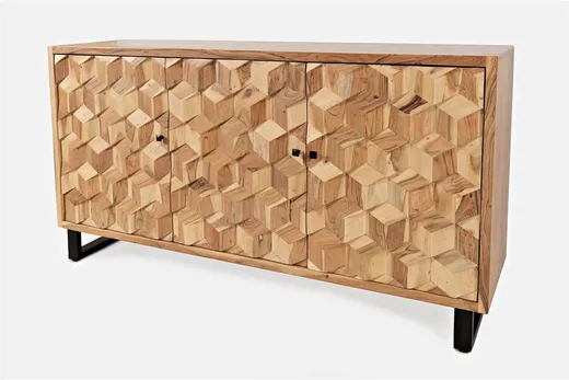 Komoda drewniana retro AVOLA NATURAL 3D - naturalne drewno