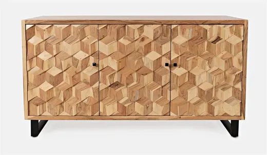 Komoda drewniana retro AVOLA NATURAL 3D - naturalne drewno