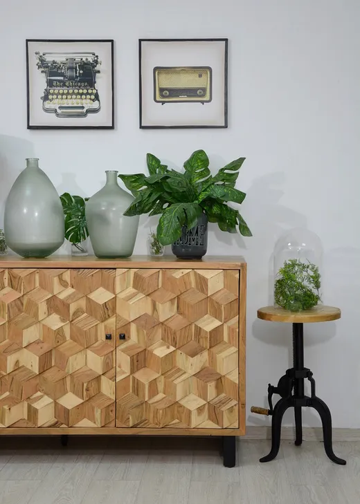 Komoda drewniana retro AVOLA NATURAL 3D - naturalne drewno