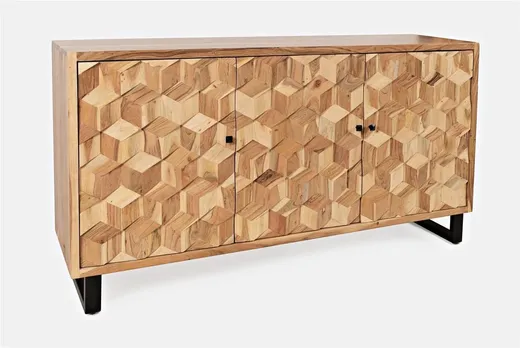 Komoda drewniana retro AVOLA NATURAL 3D - naturalne drewno