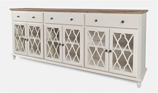 Komoda z drzwiami i szufladami AVOLA WHITE BISQUE 6D/3S - kremowy