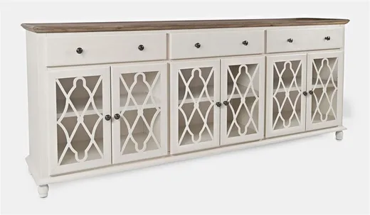 Komoda z drzwiami i szufladami AVOLA WHITE BISQUE 6D/3S - kremowy