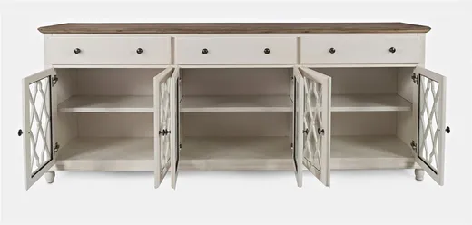 Komoda z drzwiami i szufladami AVOLA WHITE BISQUE 6D/3S - kremowy