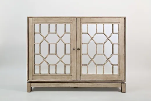 Komoda lustrzana AVOLA SILVER GOLD 2D - srebrny
