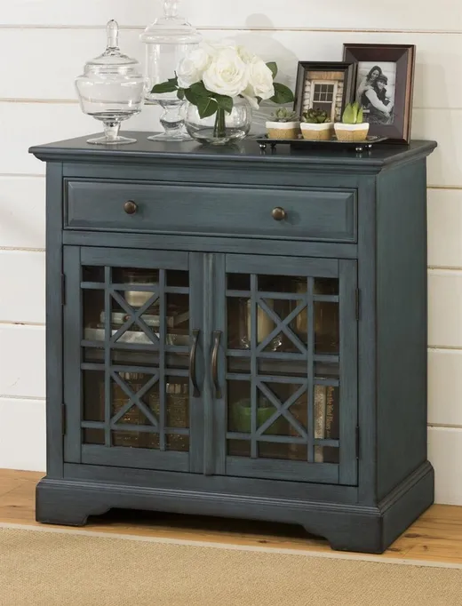 Komoda dwudrzwiowa AVOLA ANTIQUE BLUE 2D/1S - ciemnoniebieski
