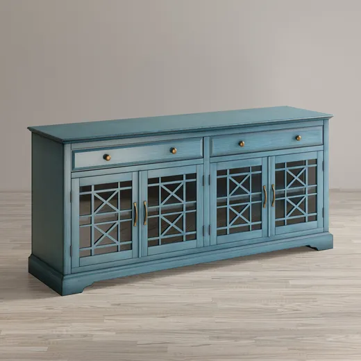 Komoda czterodrzwiowa AVOLA ANTIQUE BLUE 4D/2S - ciemnoniebieski