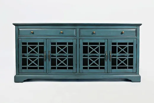 Komoda czterodrzwiowa AVOLA ANTIQUE BLUE 4D/2S - ciemnoniebieski