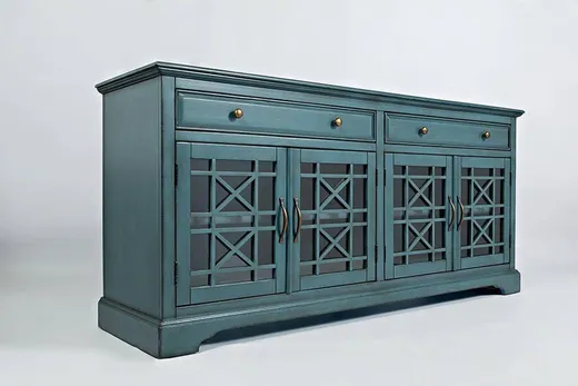 Komoda czterodrzwiowa AVOLA ANTIQUE BLUE 4D/2S - ciemnoniebieski