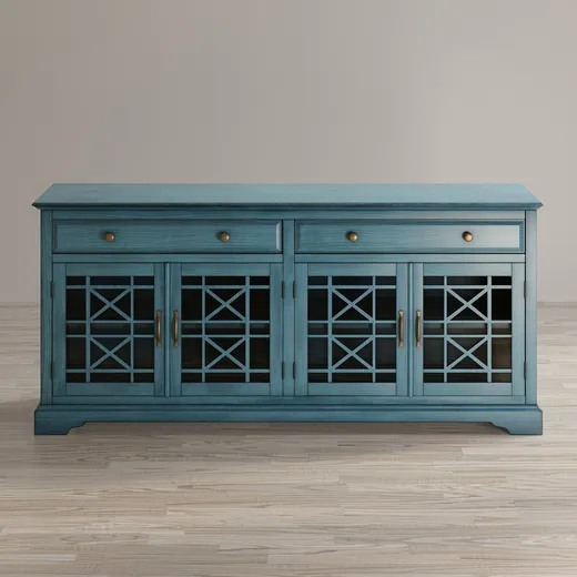 Komoda czterodrzwiowa AVOLA ANTIQUE BLUE 4D/2S - ciemnoniebieski