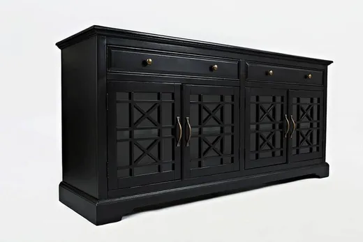 Komoda 4-drzwiowa AVOLA ANTIQUE BLACK 4D/2S - czarny