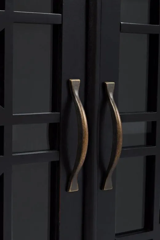 Komoda 4-drzwiowa AVOLA ANTIQUE BLACK 4D/2S - czarny