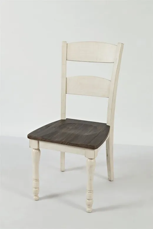 Krzesło drewniane AVOLA VINTAGE WHITE - biały/brązowy
