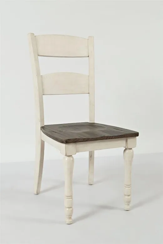 Krzesło drewniane AVOLA VINTAGE WHITE - biały/brązowy