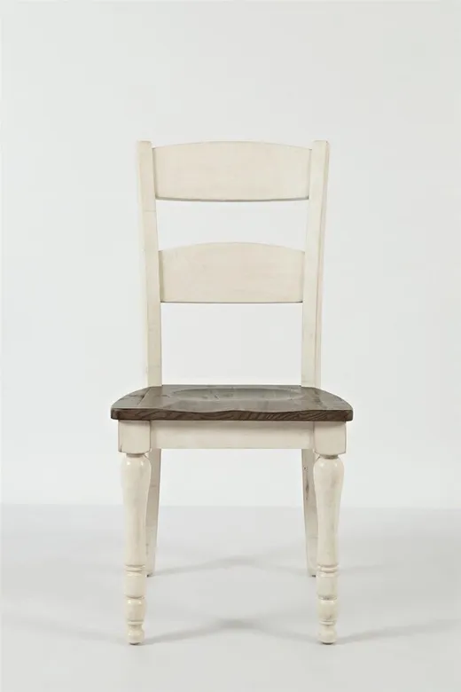 Krzesło drewniane AVOLA VINTAGE WHITE - biały/brązowy