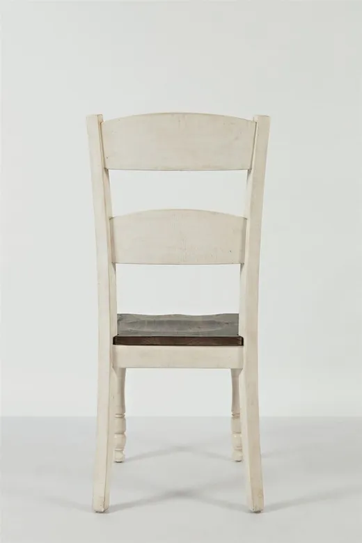Krzesło drewniane AVOLA VINTAGE WHITE - biały/brązowy