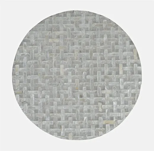 Stolik okrągły z muszli AVOLA GREY BASKET WEAVE - szary