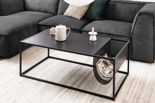 Stolik kawowy z gazetnikiem SEAFORD 110x60 - czarny
