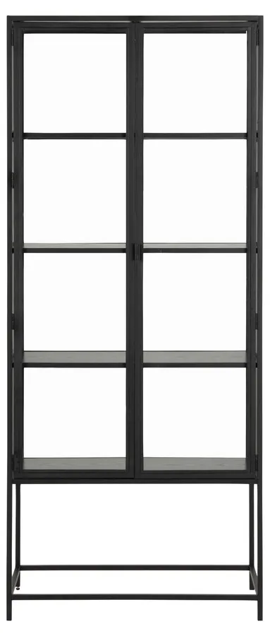Witryna 2-drzwiowa SEAFORD 185 cm - transparentny/czarny