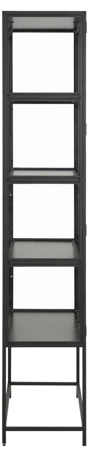 Witryna 2-drzwiowa SEAFORD 185 cm - transparentny/czarny