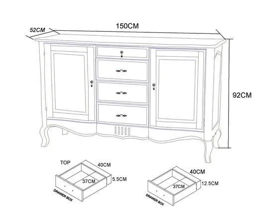 Komoda 2-drzwiowa z szufladami VENEZIA BIANCO 803K