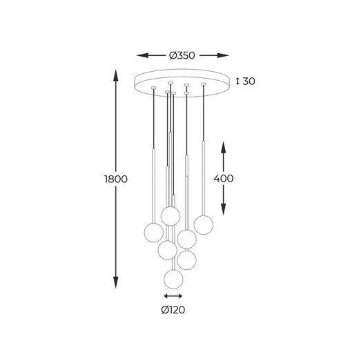 Lampa wisząca ALI 5642 - biały/złoty