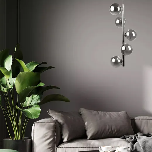 Lampa wisząca LUNA 5661 - dymiony/chrom