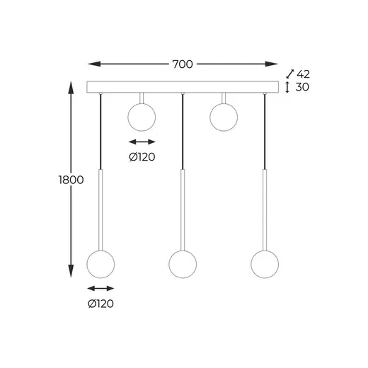 Lampa wisząca ALI 5641 - biały/złoty
