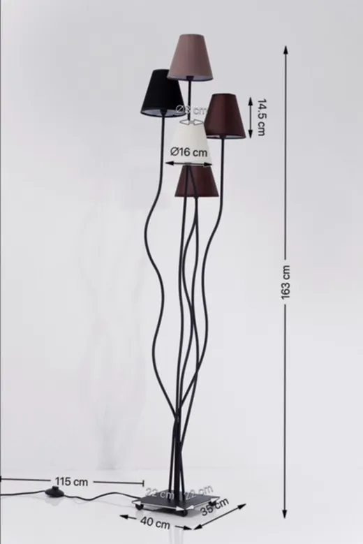 Lampa podłogowa FLEXIBLE MOCCA CINQUE - brązowy/czarny