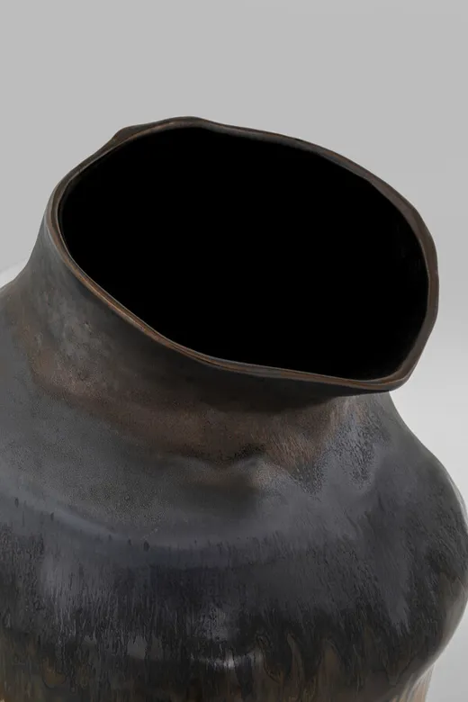 Wazon ceramiczny COLLAPSE 58 - antracyt/brązowy
