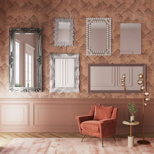 Lustro wiszące ROYAL RESIDENCE 104x203 - srebrny