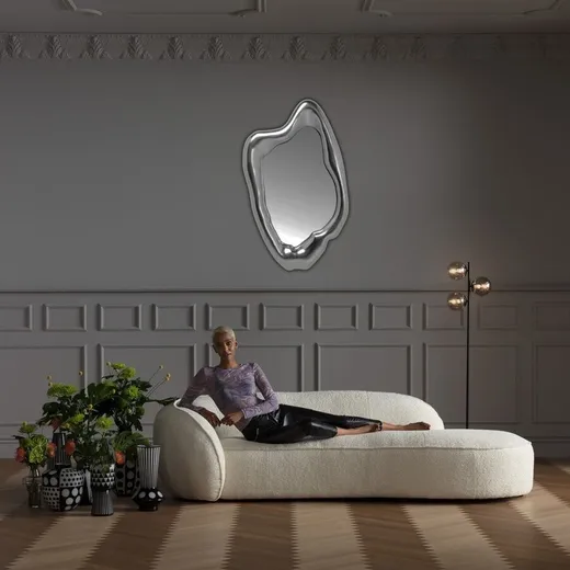 Lustro wiszące HOLOGRAM 68x117 - srebrny