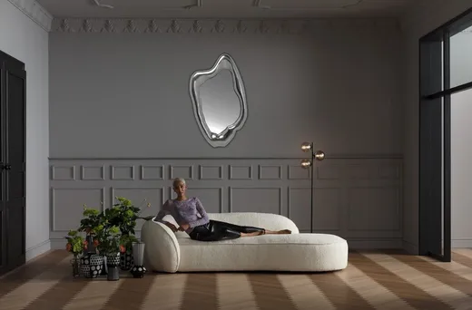 Lustro wiszące HOLOGRAM 68x117 - srebrny