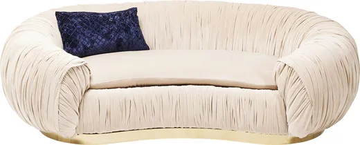 Sofa 2-osobowa welurowa PERUGIA - beżowy/złoty