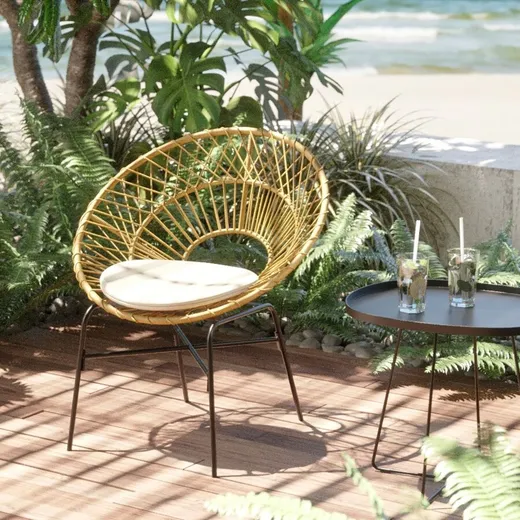 Fotel ogrodowy BALI - naturalny/czarny