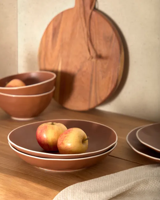 Talerz głęboki ceramiczny brązowy Ø21cm