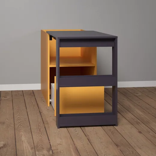 Biurko rozkładane SOLUTION - grafit/żółty