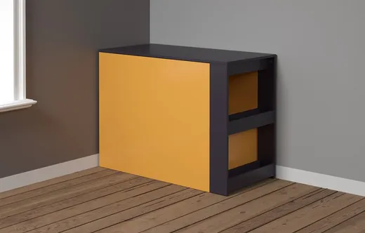 Biurko rozkładane SOLUTION - grafit/żółty