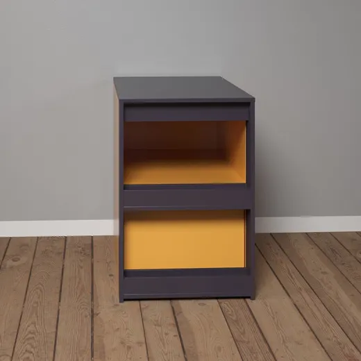 Biurko rozkładane SOLUTION - grafit/żółty