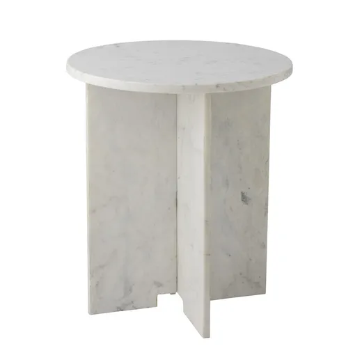 Stolik boczny marmurowy JASMIA 46 cm - biały