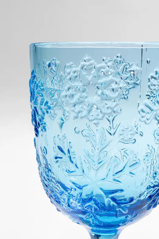 Kieliszek do wina ICE FLOWERS - niebieski