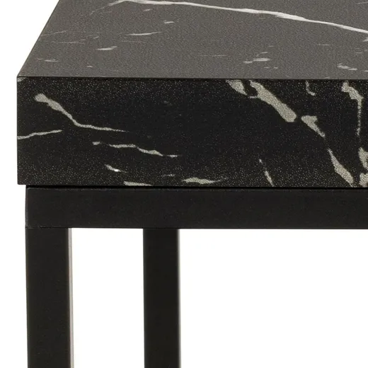 Stolik kawowy BAROSSA 40x40 - czarny marmur/czarny