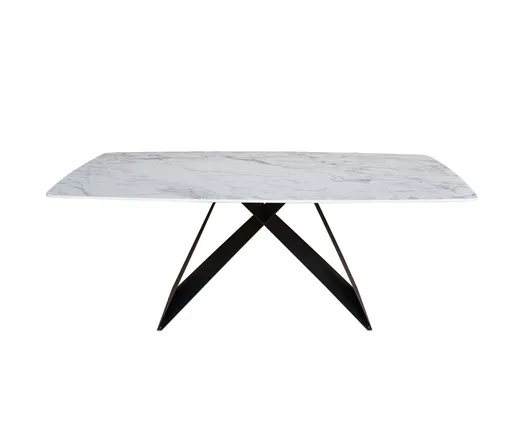 Stół MODIG 180x90 - biały marmur/czarny