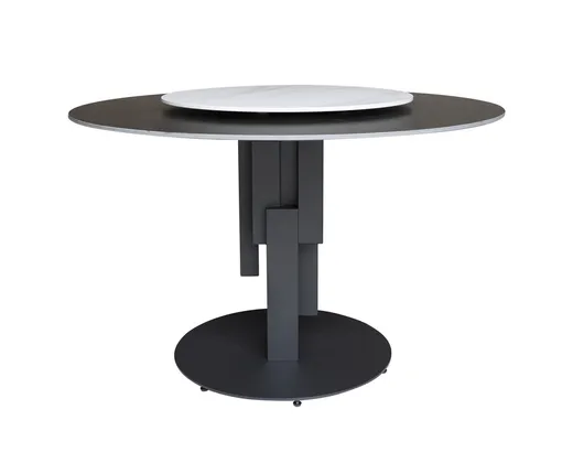 Stół okrągły z nadstawką MODIG 120 cm - czarny