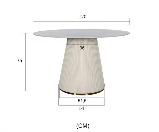 Stół okrągły MODIG 120 cm - biały