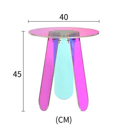 Okrągły stolik akrylowy MODIG 40 cm - wielokolorowy